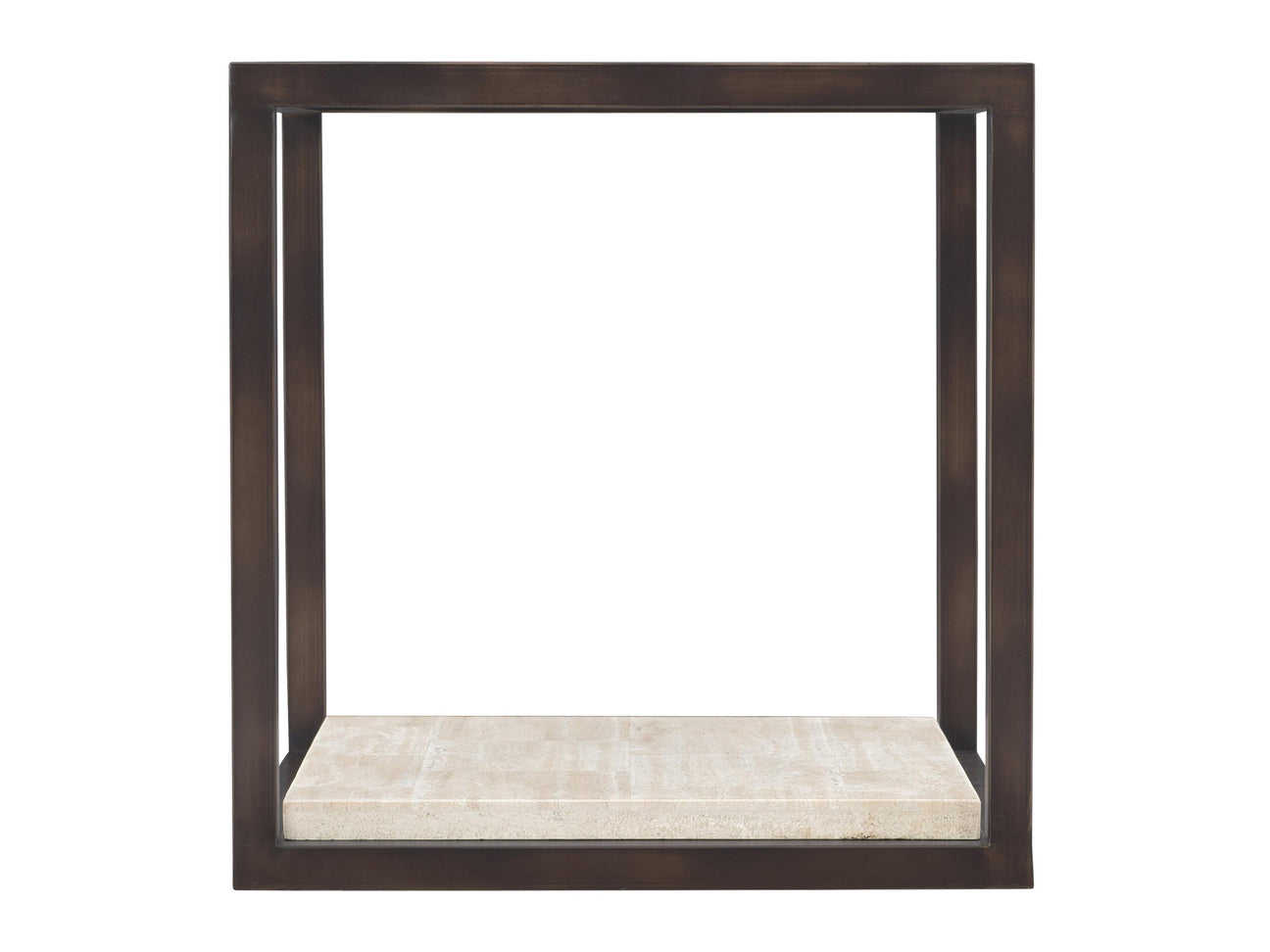 Kinsley White Travertine/Bronze Side Table - Ornate Home