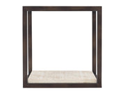Kinsley White Travertine/Bronze Side Table - Ornate Home