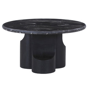 Kinton Natural Marble Top/ Black Mercana Coffee Table - Ornate Home