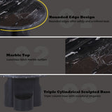 Kinton Natural Marble Top/ Black Mercana Coffee Table - Ornate Home