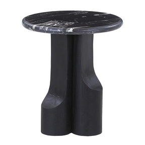 Kinton Natural Marble Top/ Black Mercana End Table - Ornate Home