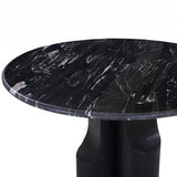 Kinton Natural Marble Top/ Black Mercana Round Dining Table - Ornate Home
