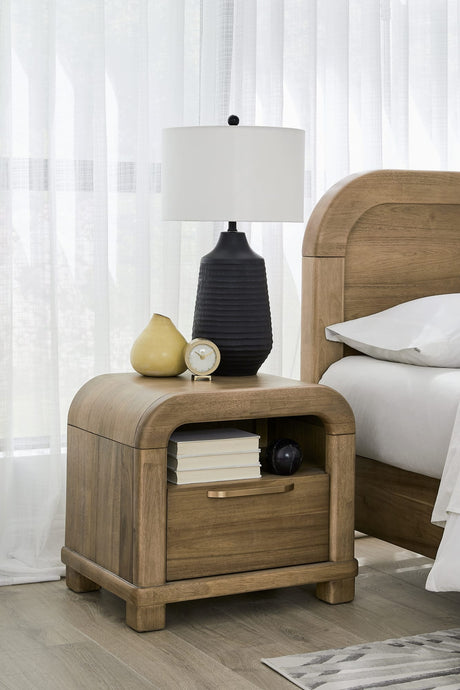 Kione Lioness One Drawer Acacia Wood Nightstand - Ornate Home