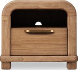 Kione Lioness One Drawer Acacia Wood Nightstand - Ornate Home