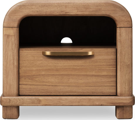 Kione Lioness One Drawer Acacia Wood Nightstand - Ornate Home