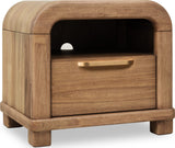 Kione Lioness One Drawer Acacia Wood Nightstand - Ornate Home