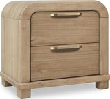 Kione Lioness Two Drawer Acacia Wood Nightstand - Ornate Home