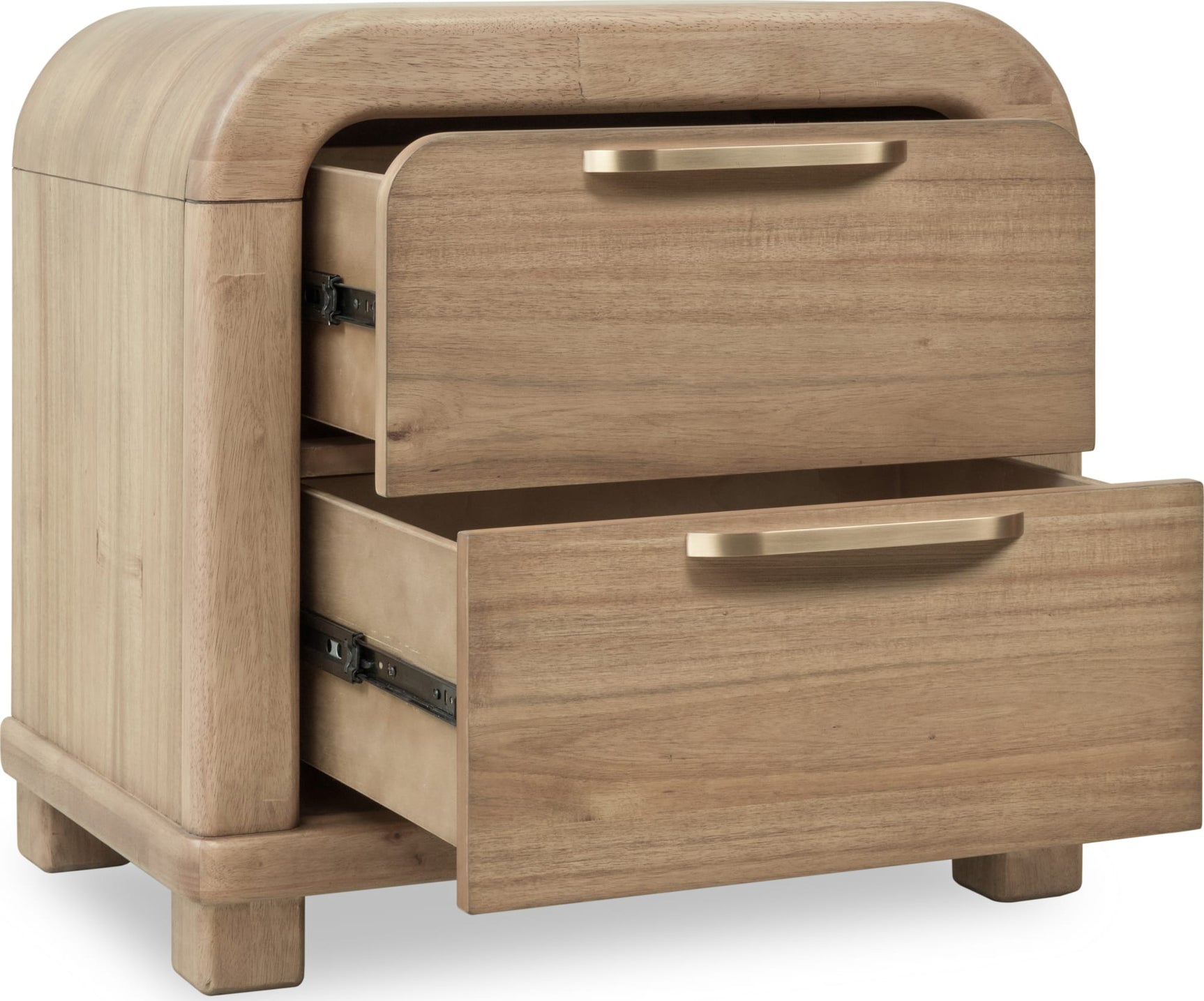 Kione Lioness Two Drawer Acacia Wood Nightstand - Ornate Home