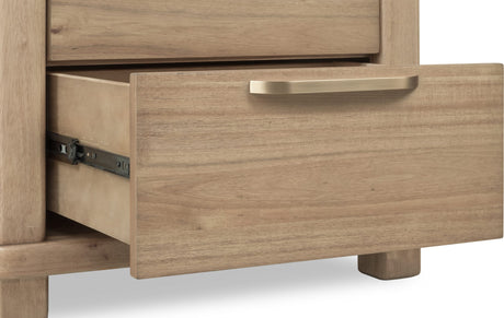 Kione Lioness Two Drawer Acacia Wood Nightstand - Ornate Home