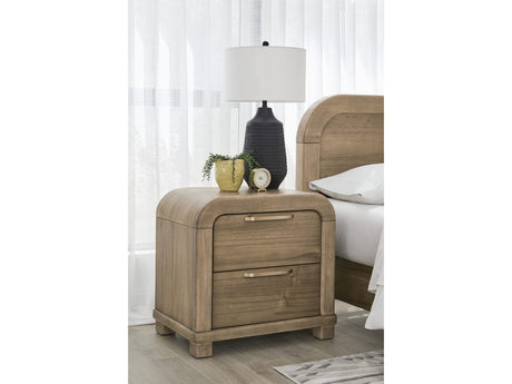 Kione Lioness Two Drawer Acacia Wood Nightstand - Ornate Home