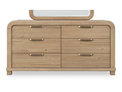 Kione Six Drawer Acacia Wood Dresser in Lioness - Ornate Home