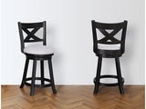 Kipper Black/Dove 24"Swivel Pub Stool (Set of 2) - Ornate Home