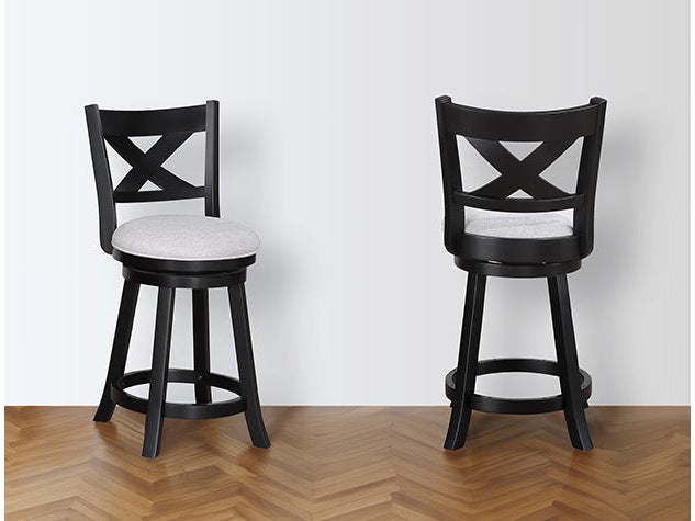 Kipper Black/Dove 24"Swivel Pub Stool (Set of 2) - Ornate Home