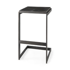 Kiran Black Wood C-Shape Bar Stool - Ornate Home