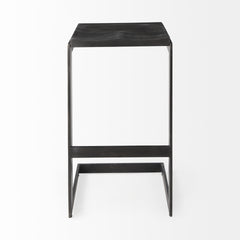 Kiran Black Wood C-Shape Bar Stool - Ornate Home