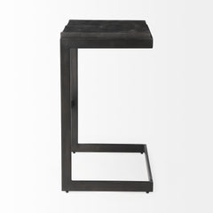 Kiran Black Wood C-Shape Bar Stool - Ornate Home