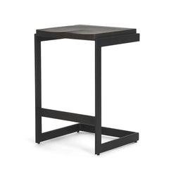 Kiran Black Wood C-Shape Counter Stool - Ornate Home