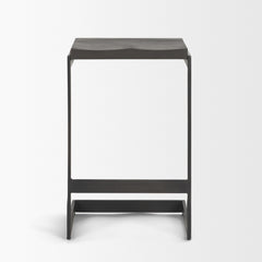 Kiran Black Wood C-Shape Counter Stool - Ornate Home