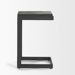 Kiran Black Wood C-Shape Counter Stool - Ornate Home