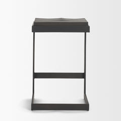 Kiran Black Wood C-Shape Counter Stool - Ornate Home