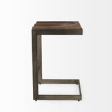 Kiran Medium Brown/Antique Nickel Wood Counter Stool - Ornate Home