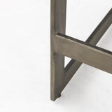 Kiran Medium Brown/Antique Nickel Wood Counter Stool - Ornate Home