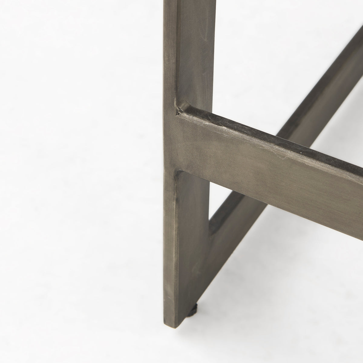 Kiran Medium Brown/Antique Nickel Wood Counter Stool - Ornate Home
