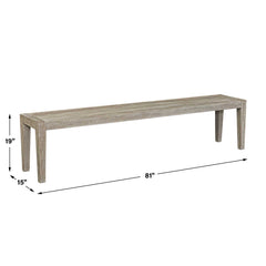 Kirkham Gray Wooden Outdoor Bench - Ornate Home