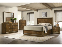 Kirkham Walnut Queen 5 Piece Bedroom Set w/Chest - Ornate Home