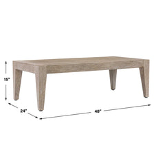 Kirkham Woodtone Indoor-Outdoor Wood Coffee Table - Ornate Home