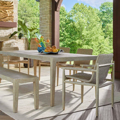 Kirkham Woodtone Wooden Outdoor Dining Table - Ornate Home