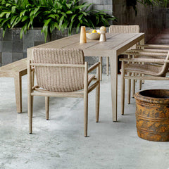 Kirkham Woodtone Wooden Outdoor Dining Table - Ornate Home