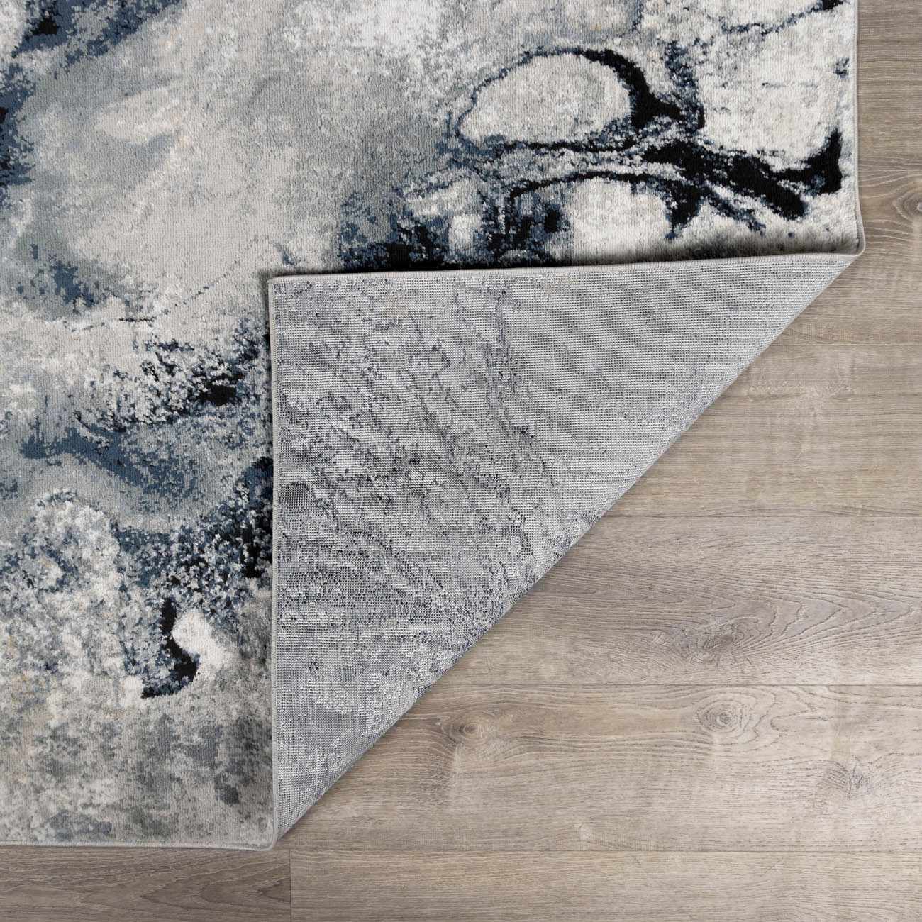 Kirkland Dark Blue Marble Rug - Ornate Home