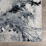 Kirkland Dark Blue Marble Rug - Ornate Home