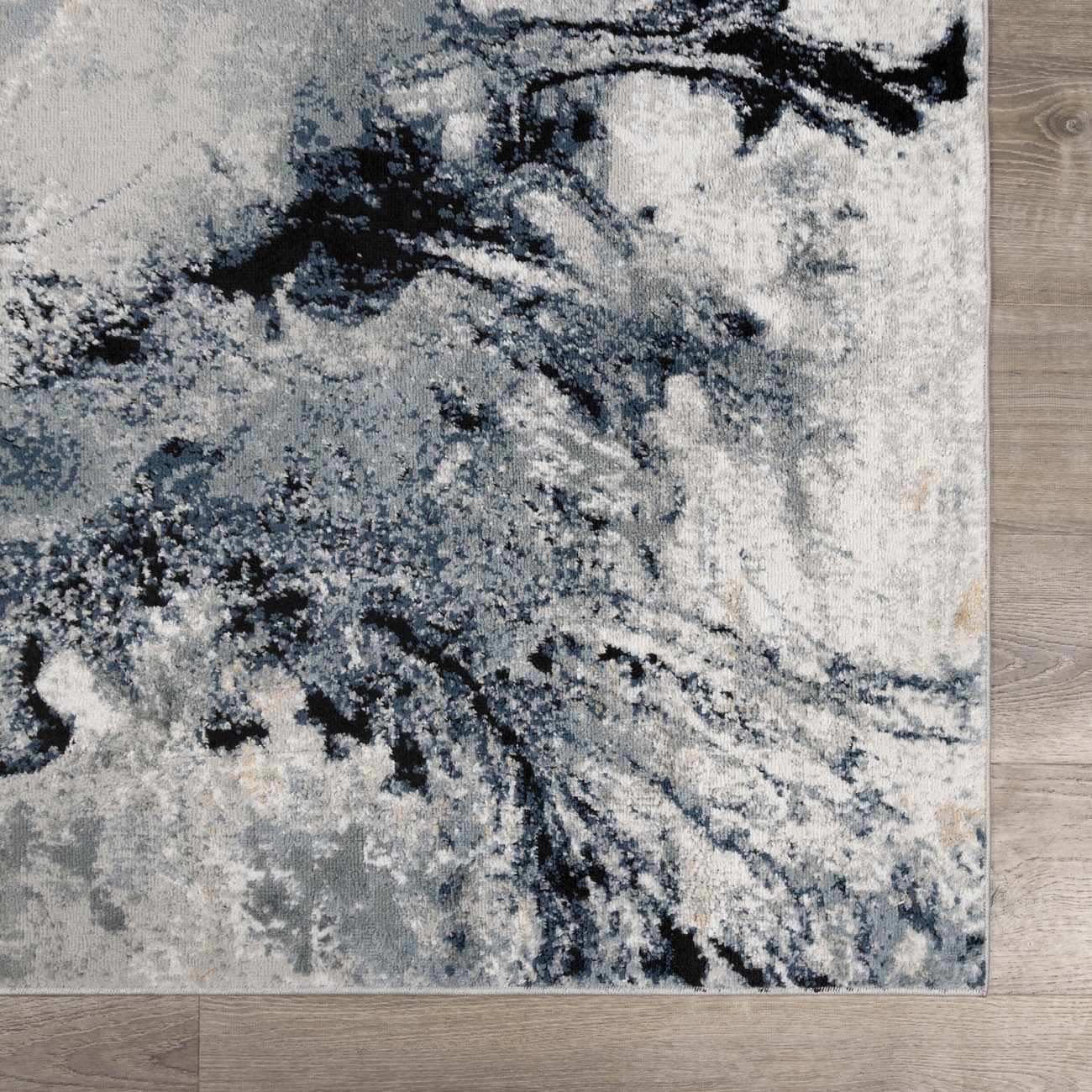 Kirkland Dark Blue Marble Rug - Ornate Home