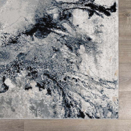 Kirkland Dark Blue Marble Rug - Ornate Home