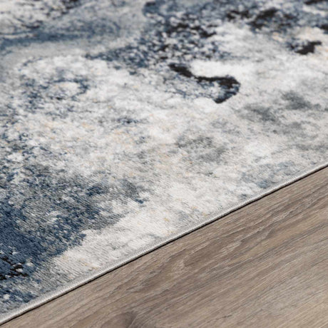 Kirkland Dark Blue Marble Rug - Ornate Home