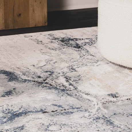 Kirkland Dark Blue Marble Rug - Ornate Home