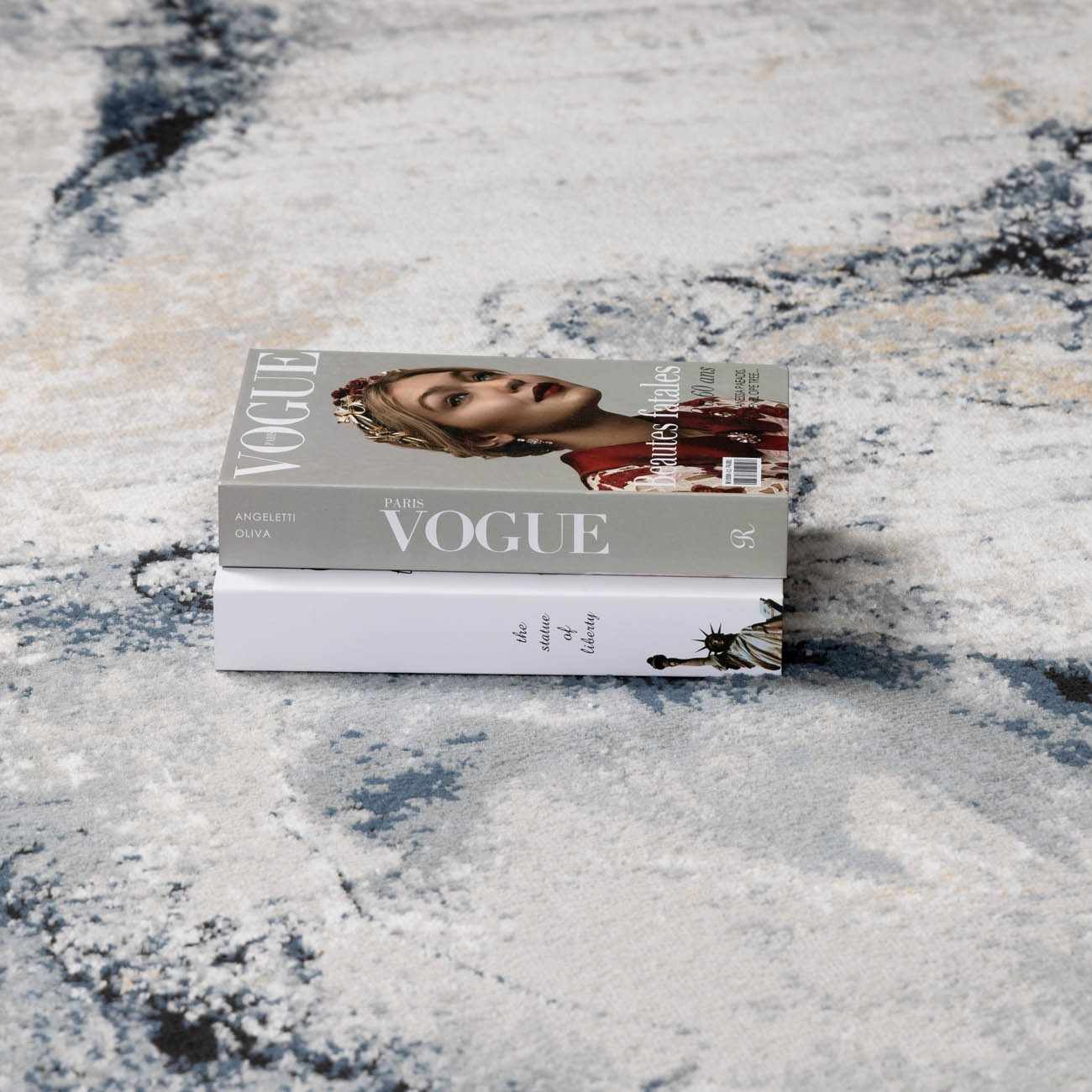 Kirkland Dark Blue Marble Rug - Ornate Home