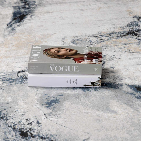 Kirkland Dark Blue Marble Rug - Ornate Home