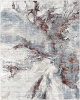 Kirkland Silver-Red Marble Rug - Ornate Home