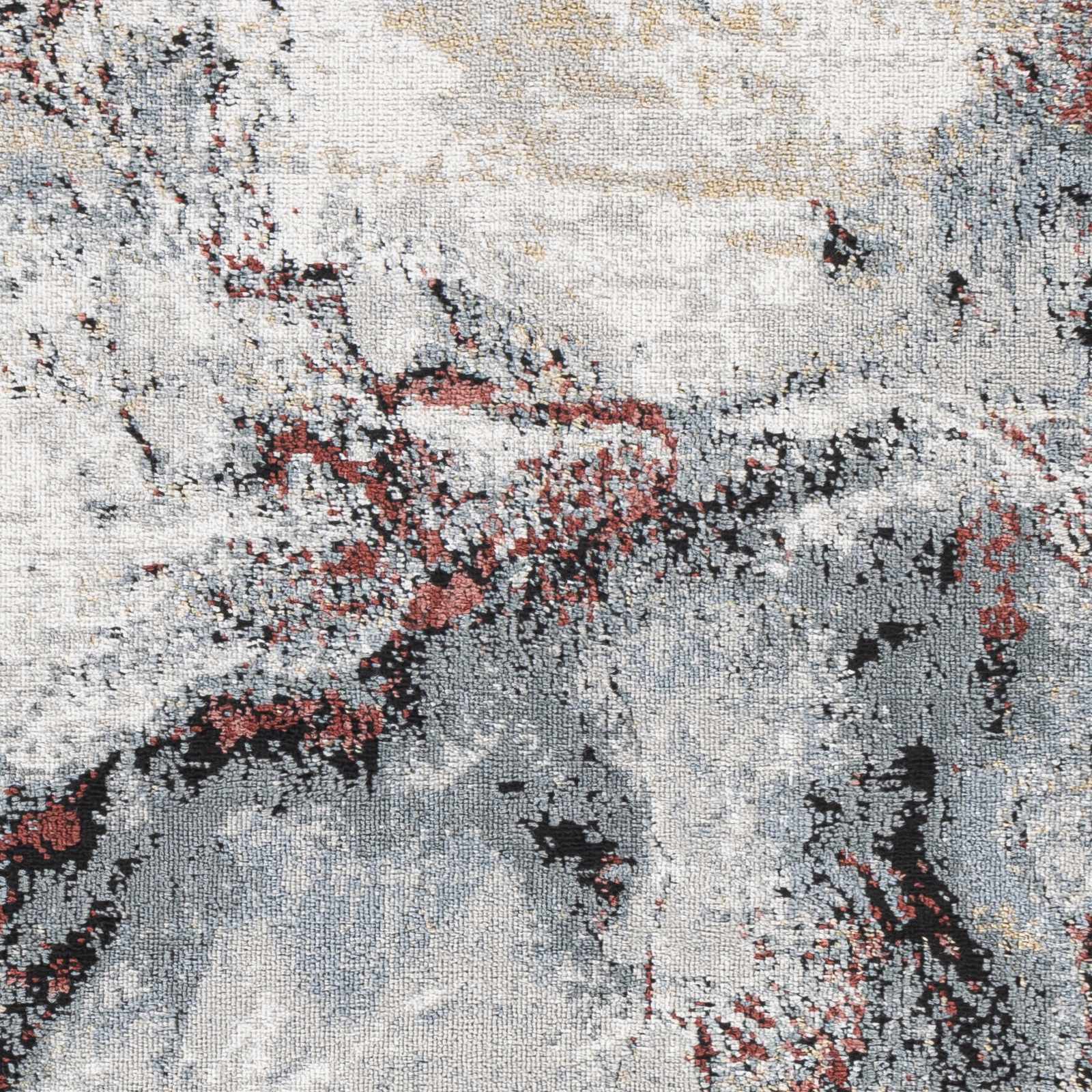 Kirkland Silver-Red Marble Rug - Ornate Home