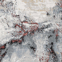 Kirkland Silver-Red Marble Rug - Ornate Home