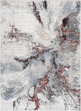 Kirkland Silver-Red Marble Rug - Ornate Home