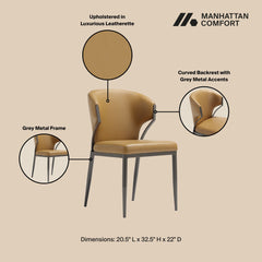 Kirsten Dining Chair in Camel (set of 2) - Ornate Home