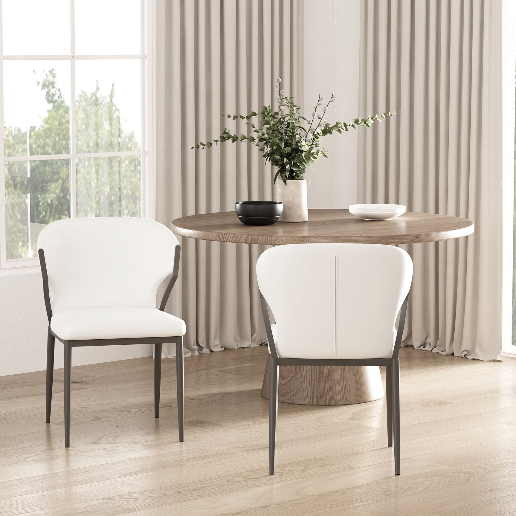 Kirsten Dining Chair in White (set of 2) - Ornate Home