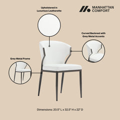 Kirsten Dining Chair in White (set of 2) - Ornate Home