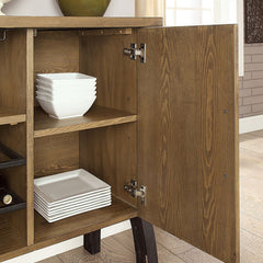 Kirstin Rustic Oak/Black Server - Ornate Home