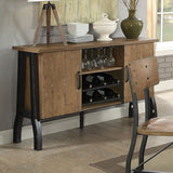 Kirstin Rustic Oak/Black Server - Ornate Home