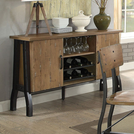 Kirstin Rustic Oak/Black Server - Ornate Home